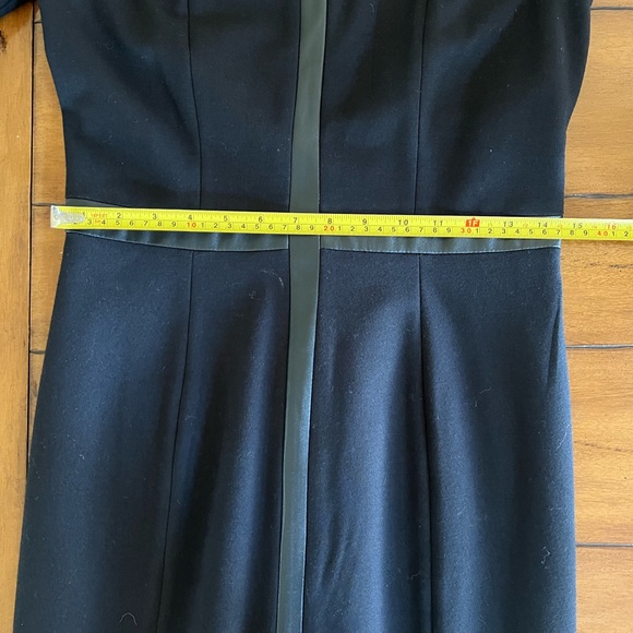 Shape FX Sheath Dress Faux Leather Trim Black Sz10 - Picture 4 of 10